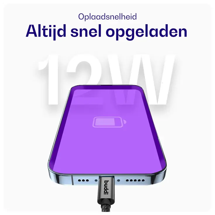 Flex USB-A naar Lightning Krulsnoer 1M Zwart