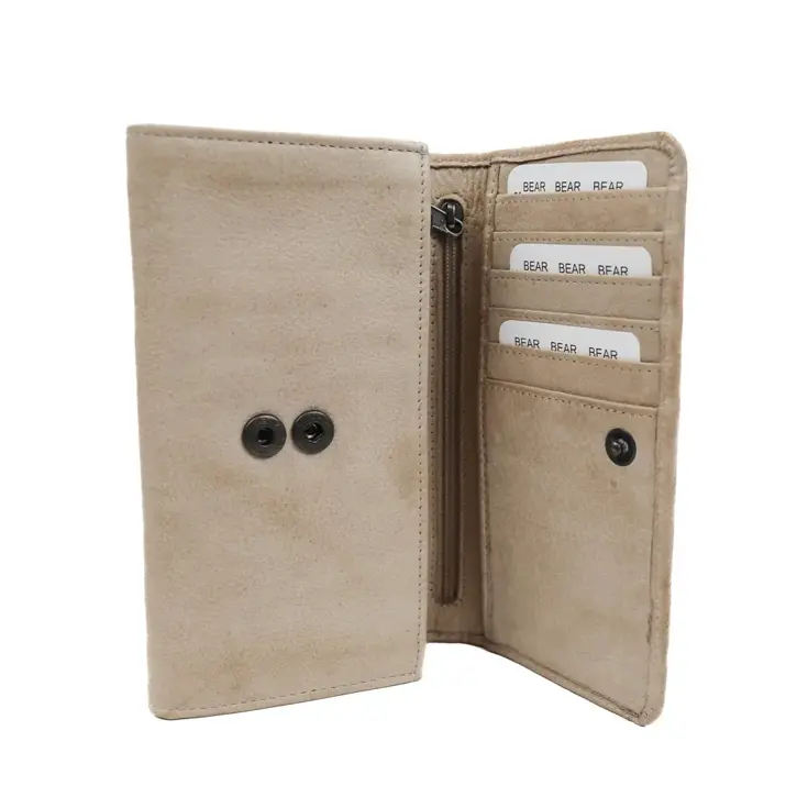 Sigrid - Leren portemonnee - Overslag - 15 pasjes