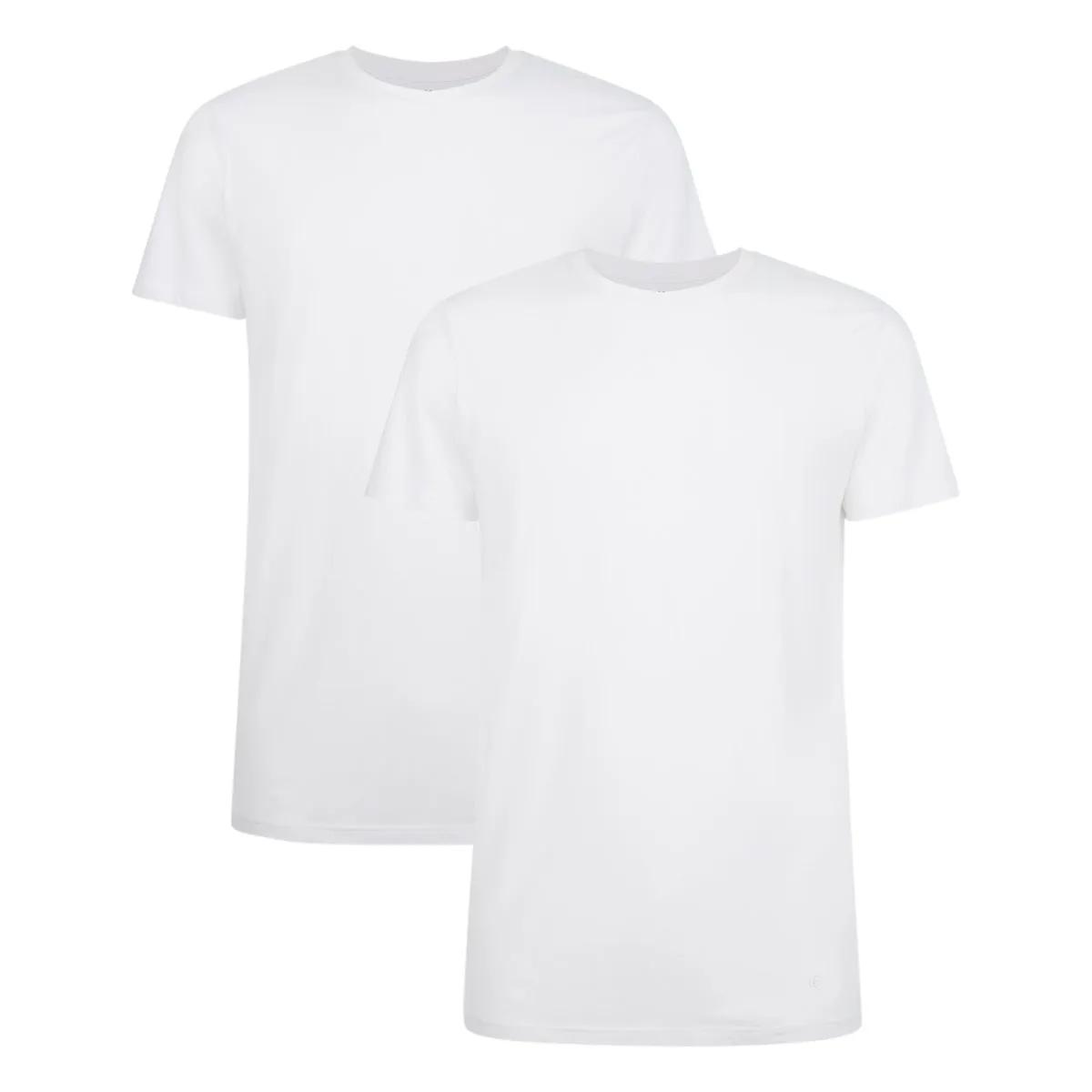 Bamboo Basics  RUBEN  T-shirts ronde hals 2-pack heren  S  Wit