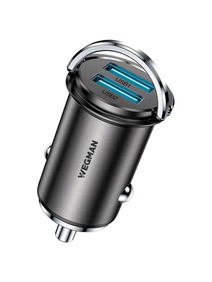 Wegman Autolader 45W 2x USB A Snellader