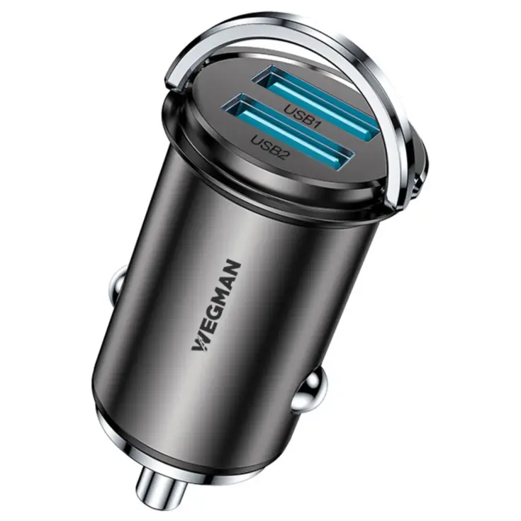 Wegman Autolader 45W 2x USB A Snellader