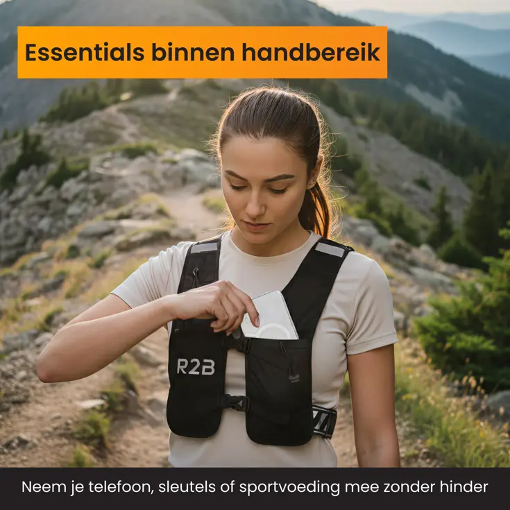 Hardloopvest met Waterzak en Opbergvakjes