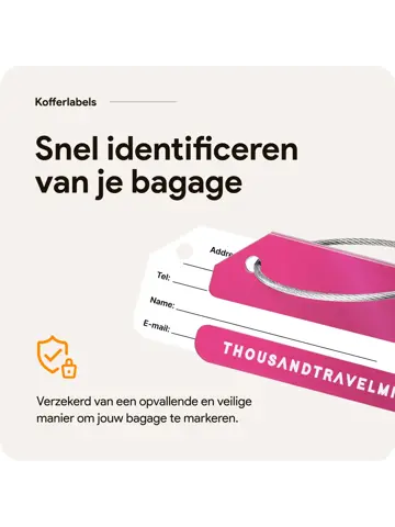 Aluminium kofferlabels – 4 stuks – Roze