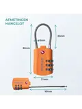 Travelnet TSA Reisslot met Cijfercode Set van 4
