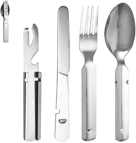 Reisbestek Set – Campingbestek To-Go Zilver