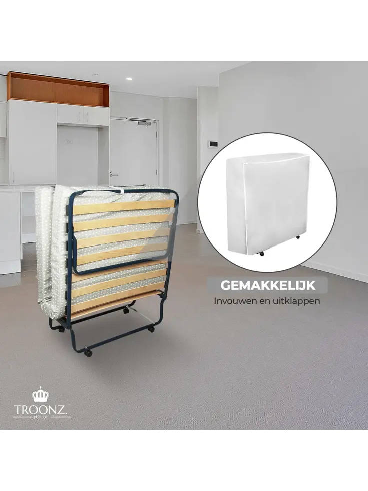 Troonz Opklapbed Deluxe -  90 x 200 cm - Set