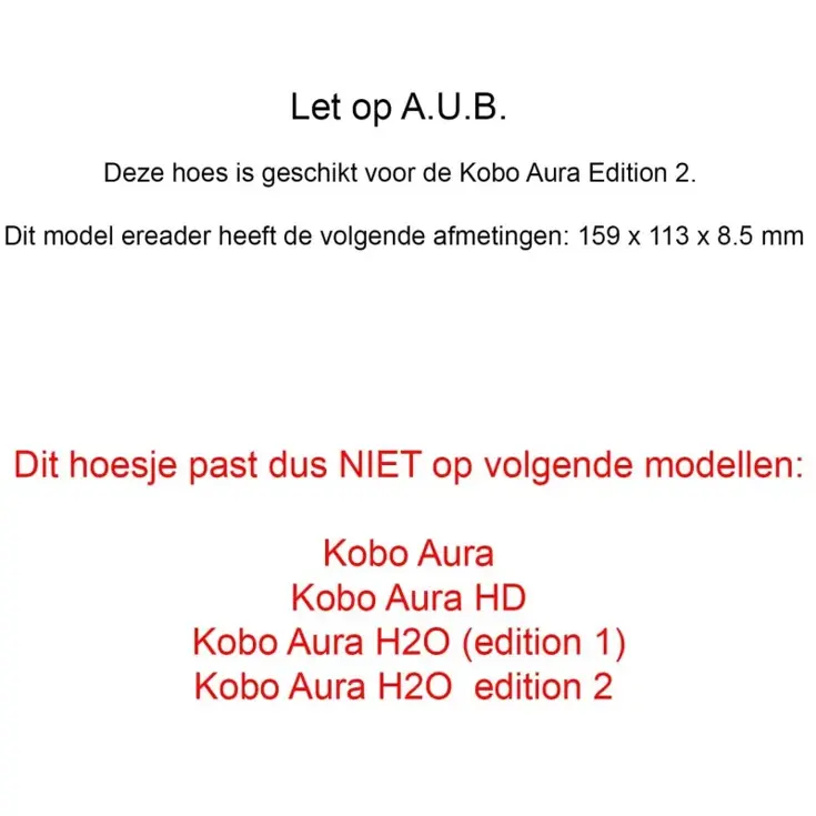 Ereader Hoesje - Sleepcover Kobo Aura edition 2