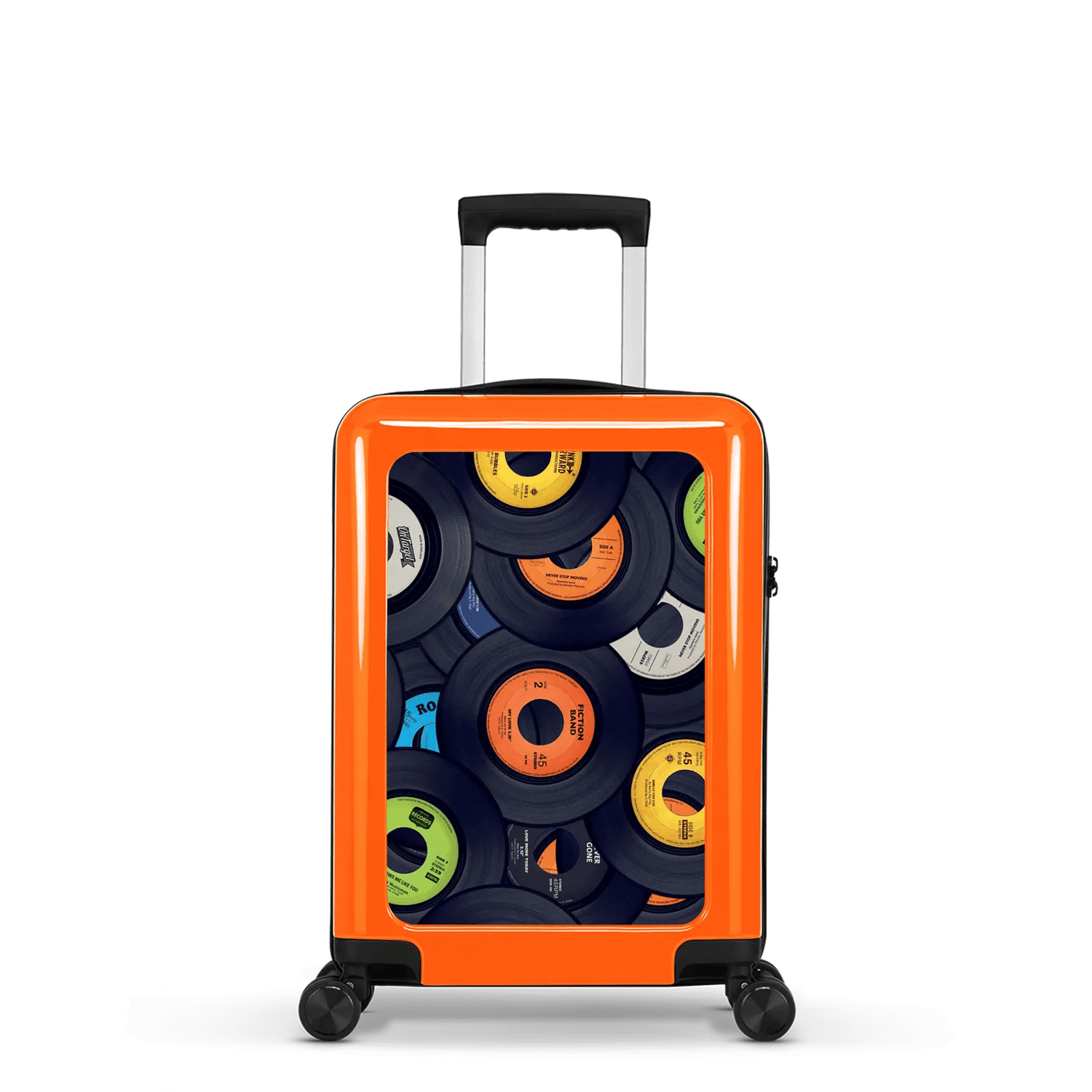 Stickercase  Vintage Vinyl  Handbagage Koffer  54cm  Oranje  Zwart