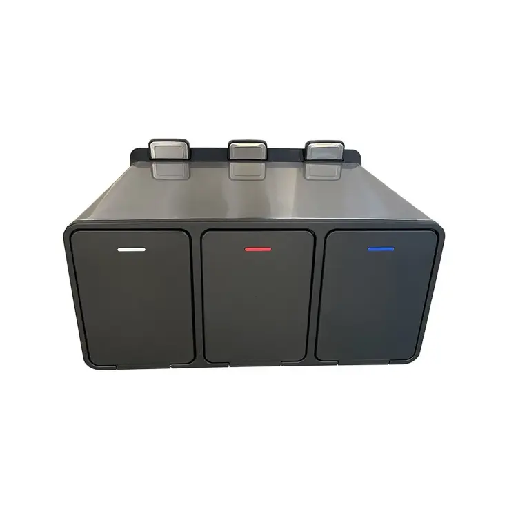 RVS Prullenbak 3 vakken – 45 liter