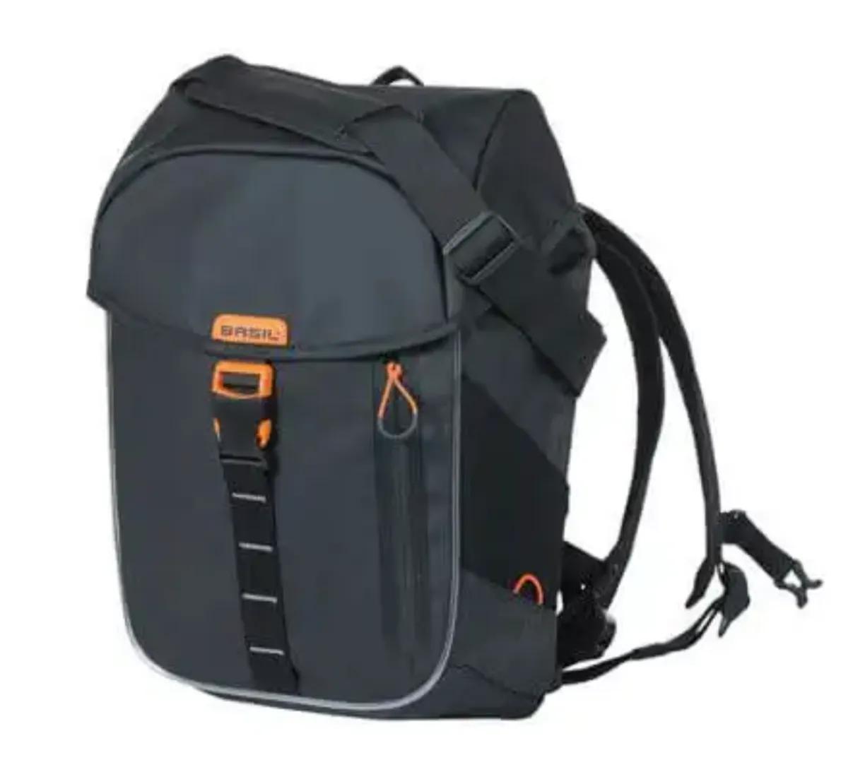Basil  Miles Tarpaulin Nordlight zw oranje 17L  Zwart