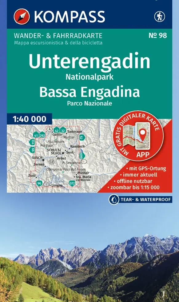 Wandelkaart WK98 Unterengadin