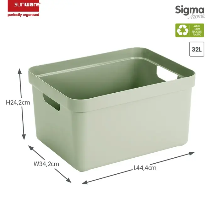 Sigma home - Opbergbox - 32L groen - 4-delig