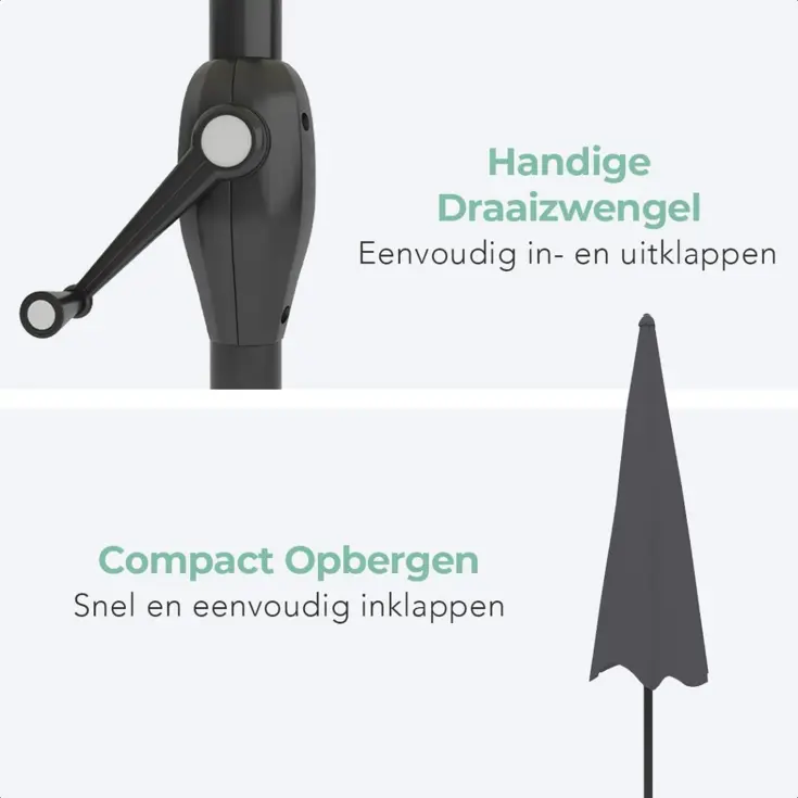 Parasol – 270 cm – Donkergrijs