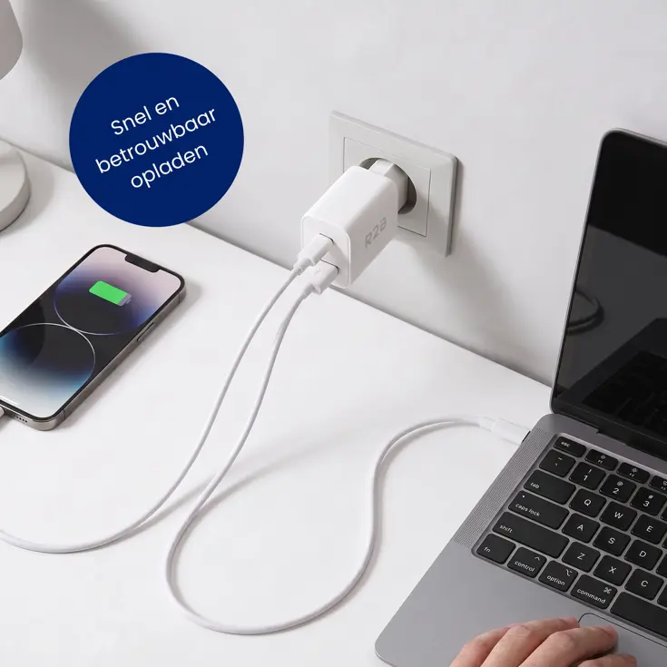 Krachtige 20W USB A & USB C Adapter Wit