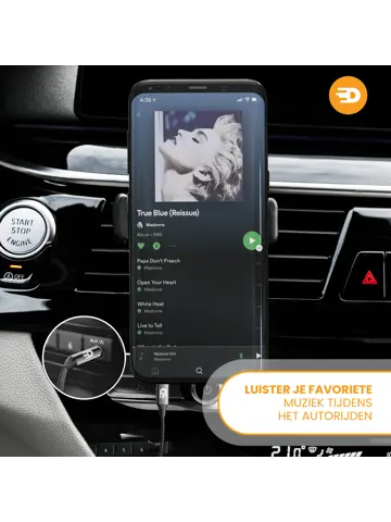 Drivv. USB C Naar AUX Kabel - Nylon - 1 Meter