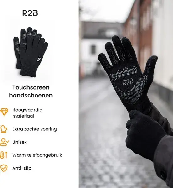 R2B Touchscreen Handschoenen - Maat S