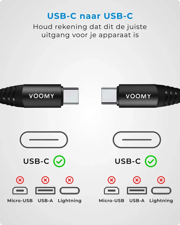 Charge - USB-C Kabel - 100W snelladen