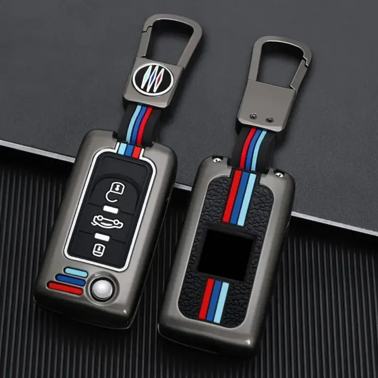 Metalen Sleutelhoesje voor Peugeot grijs D3