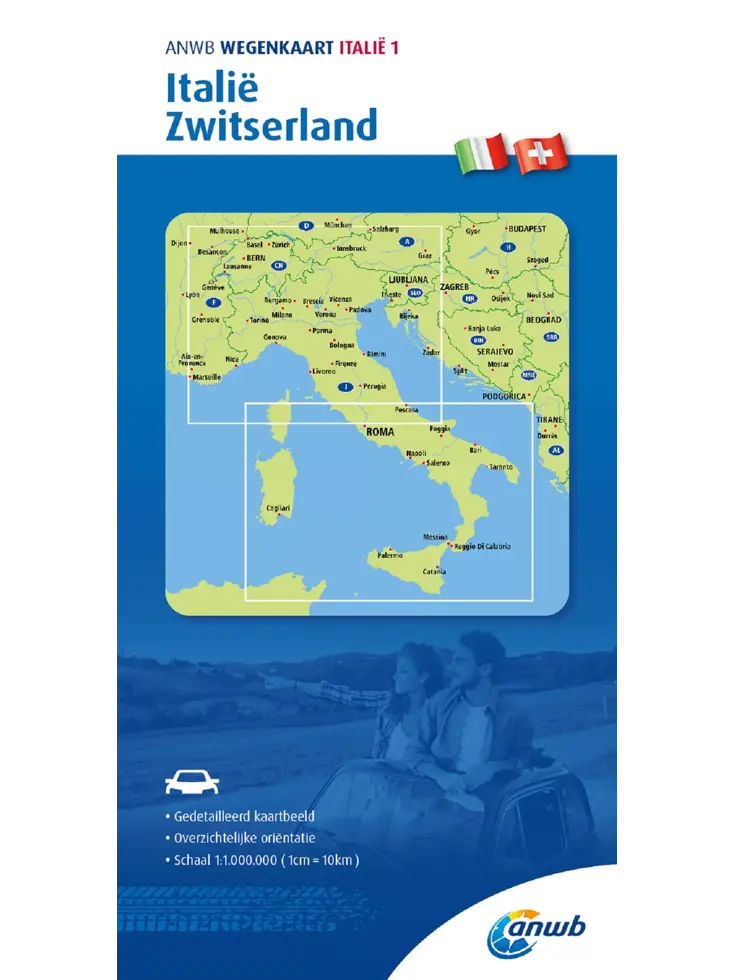 ANWB Wegenkaart Italie en Zwitserland