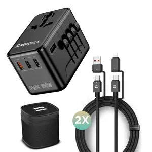 Remodius Wereldstekker PRO + 2× UniCharge Kabel