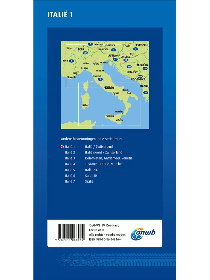 ANWB Wegenkaart Italie en Zwitserland