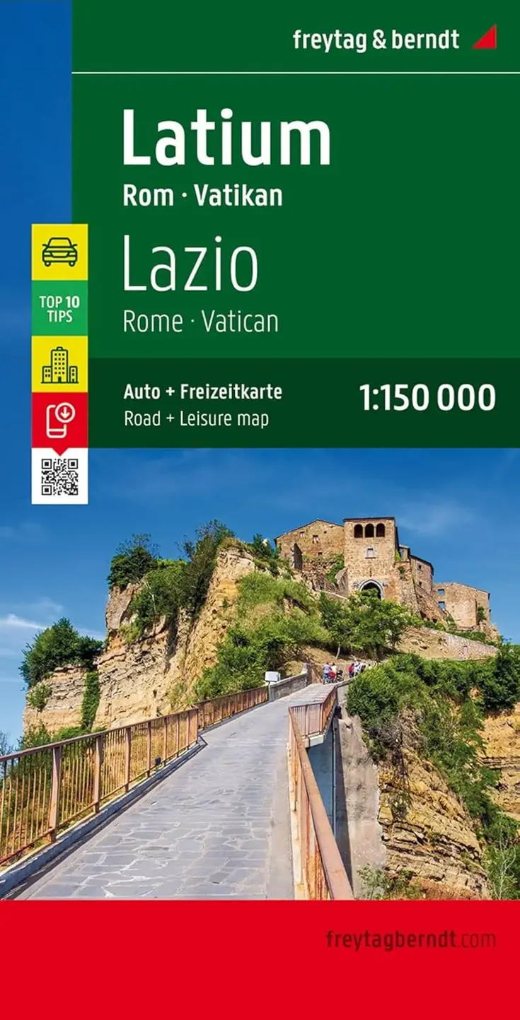 Wegenkaart Lazio - Rome - Vaticaanstad