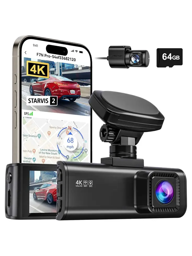 F7N Pro 4K Wifi GPS 2CH 64gb dashcam