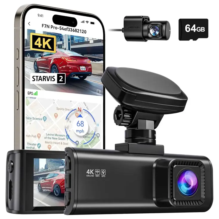 F7N Pro 4K Wifi GPS 2CH 64gb dashcam