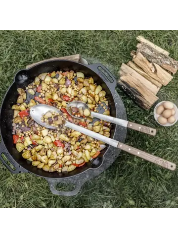 Petromax Serveerlepel 30 cm – RVS/Walnoot