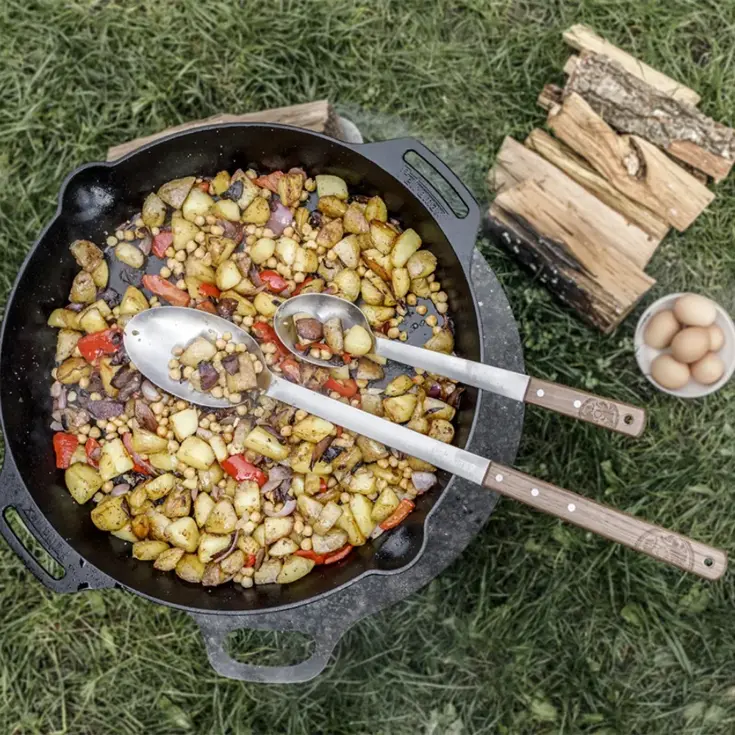 Petromax Serveerlepel 30 cm – RVS/Walnoot