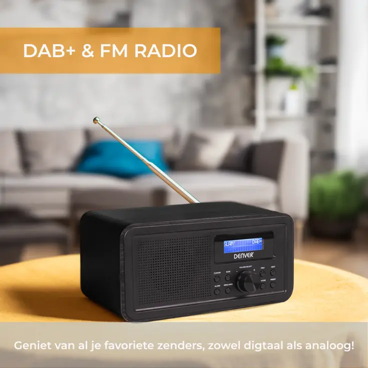 Denver DAB30B DAB+/FM Radio Wekkerfunctie