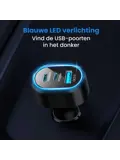 103W Autolader Snellader met 3 USB Poorten