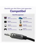 Flex 3.5mm Jack Aux Audio Kabel 1M Zwart