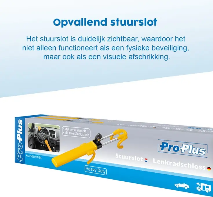 ProPlus Stuurslot - Verstelbaar 19 - 31,5cm
