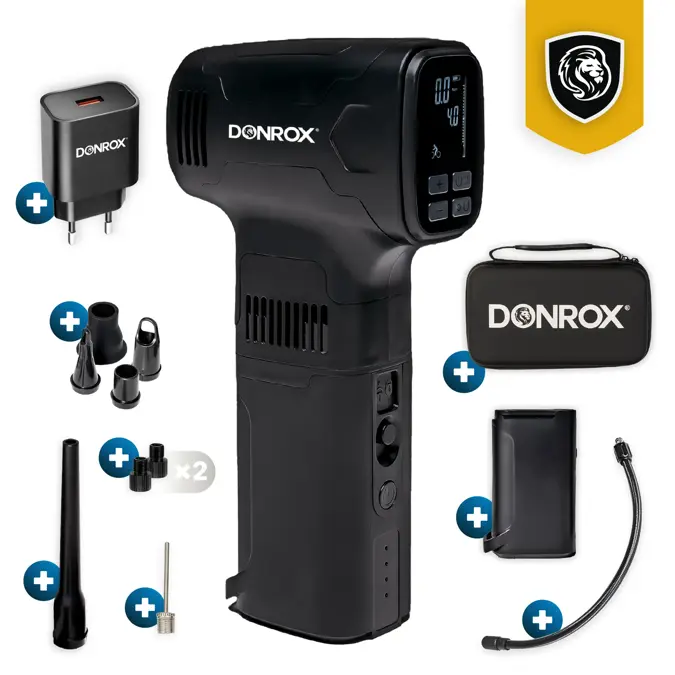 Donrox C542 Bandenpomp + Oplader + Batterij