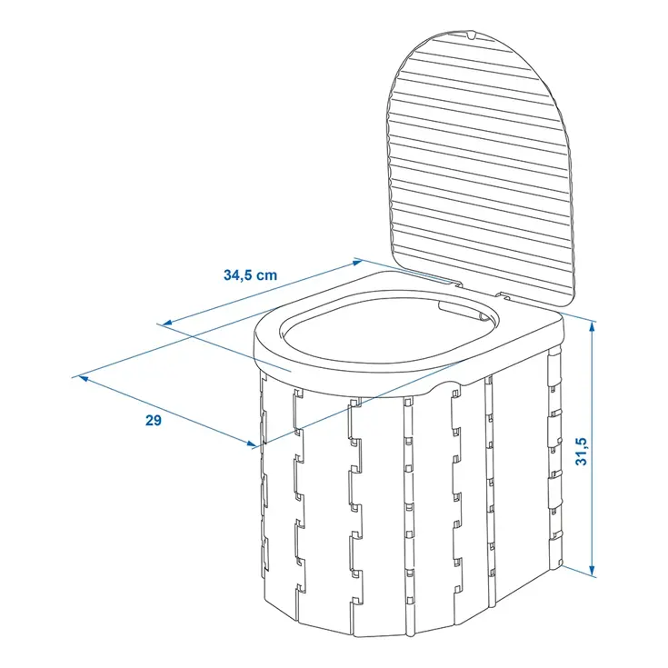 ProPlus Opvouwbaar Toilet – 34,5x29x31,5cm