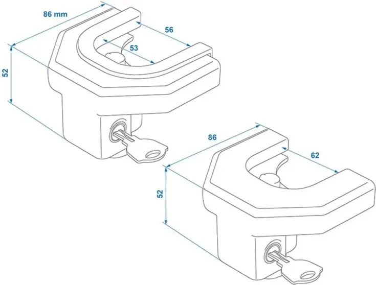 Koppelingsslot - 4,8 t/m 6,1 cm Breed - Geel