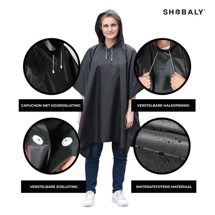 Shobaly Premium Regen poncho Regenjas Stretch