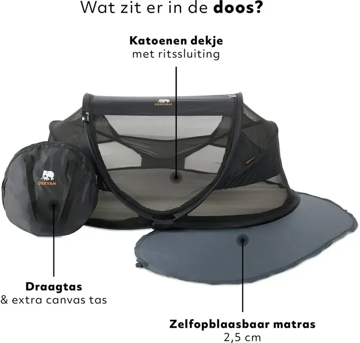 Baby luxe campingbedje - Zelfopblaasbare matras