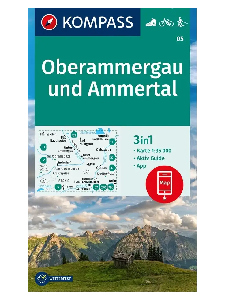 Wandelkaart WK05 Oberammergau Ammertal
