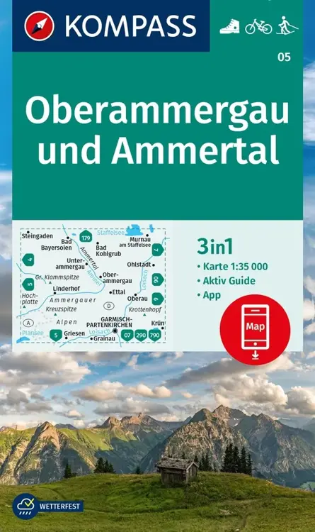 Wandelkaart WK05 Oberammergau Ammertal