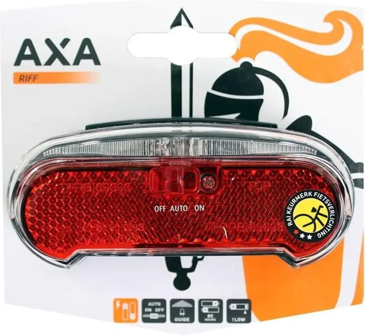 Axa Achterlicht Riff Steady Auto Batterij 80Mm