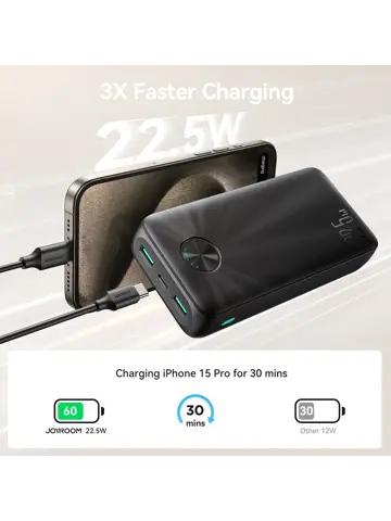 LED Powerbank - 20000mAh - Zwart