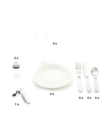 Picknickmand 24-delig met kleed 4-persoons