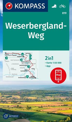 Wandelkaart WK819 Weserbergland-Weg