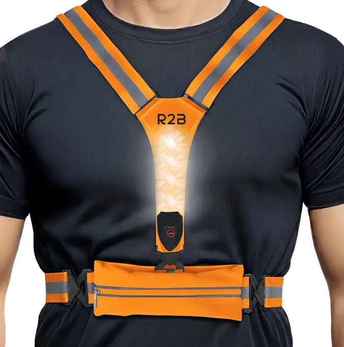 R2B Hardloopvest met Opbergvak oplaadbaar