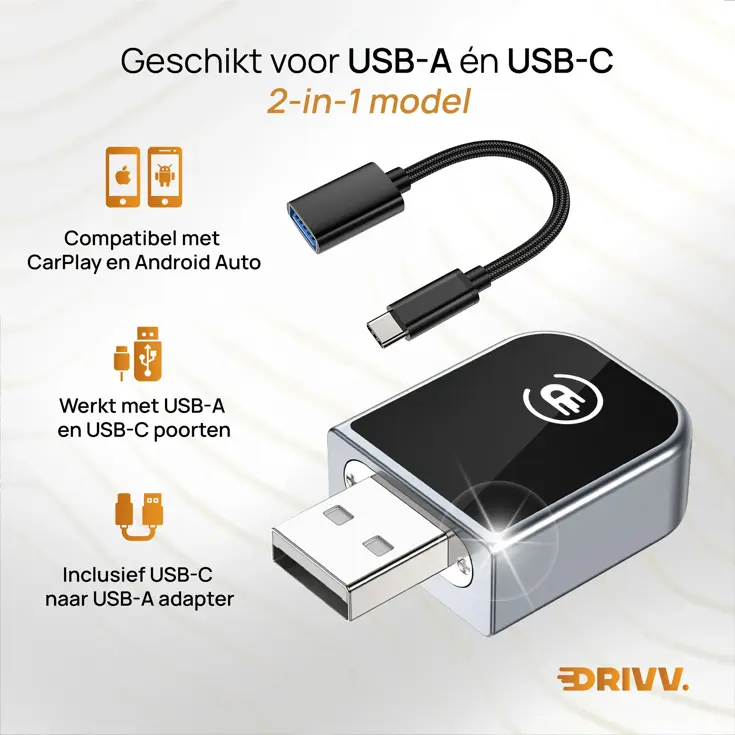 Drivv. 2in1 CarPlay Dongle - Apple CarPlay