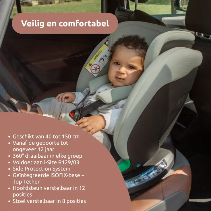 Mae 40-150 cm 360° i-Size Autostoel