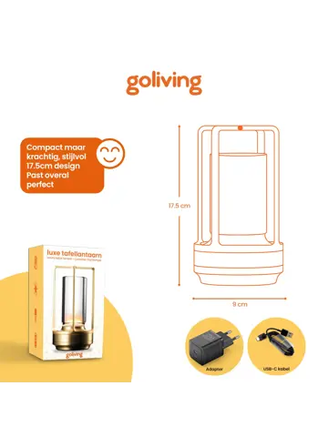 Lumina Tafellamp Oplaadbaar - 17.5cm - LED