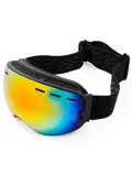 Skibril - Zwart - Rood spiegelglas